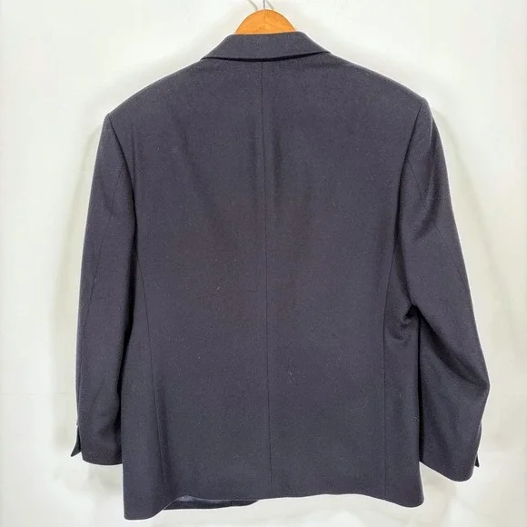 Joseph Feiss Lanificio Cashmere Wool Blazer Sport Coat Men 40S Navy Blue 2 Btn - Picture 2 of 14